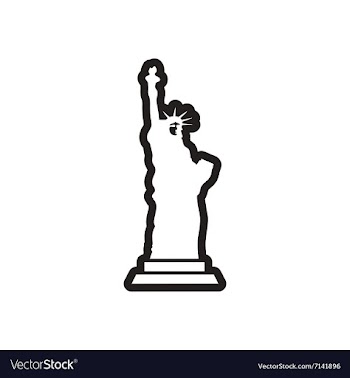 Stylish black and white icon American Statue of vector image
