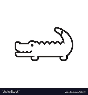Stylish black and white icon Australian crocodile vector image