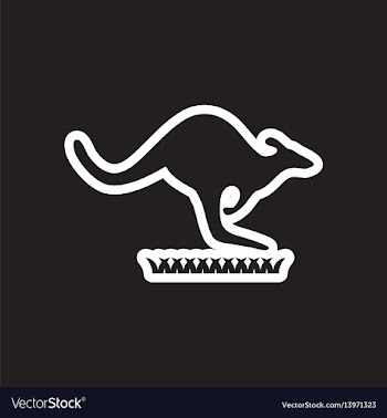 Stylish black and white icon australian kangaroo vector image