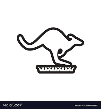 Stylish black and white icon Australian kangaroo vector image