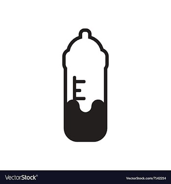 Stylish black and white icon baby bottle vector image