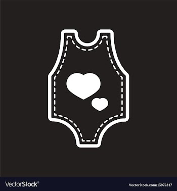 Stylish black and white icon baby clothes vector image
