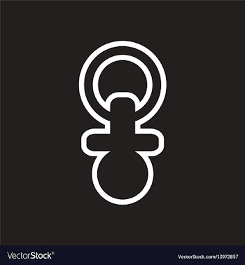 Stylish black and white icon baby nipple vector image