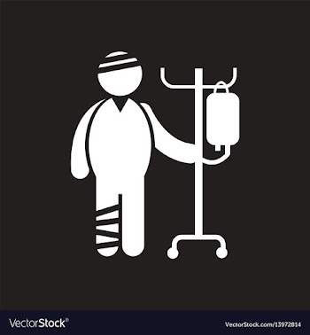 Stylish black and white icon bandaged man vector image