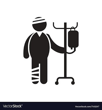 Stylish black and white icon bandaged man vector image