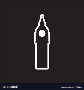 Stylish black and white icon big ben vector image