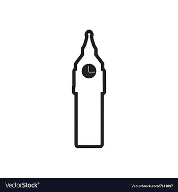 Stylish black and white icon big Ben vector image