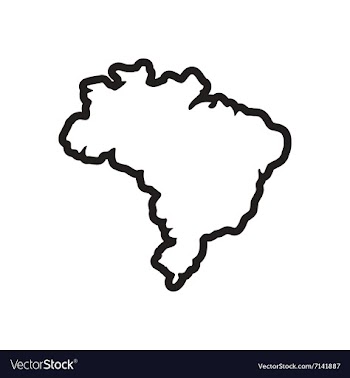 Stylish black and white icon Brazilian map vector image