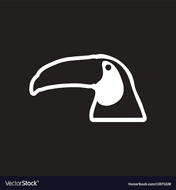 Stylish black and white icon brazilian toucan vector image