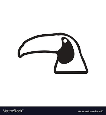 Stylish black and white icon Brazilian toucan vector image