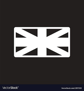 Stylish black and white icon british flag vector image