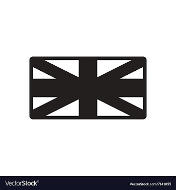 Stylish black and white icon British flag vector image
