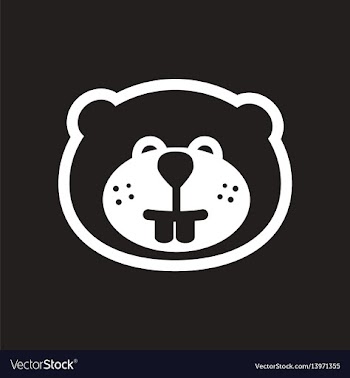 Stylish black and white icon canadian beaver vector image