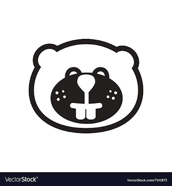 Stylish black and white icon Canadian beaver vector image