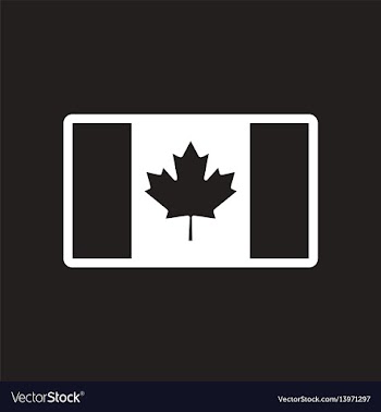 Stylish black and white icon canadian flag vector image