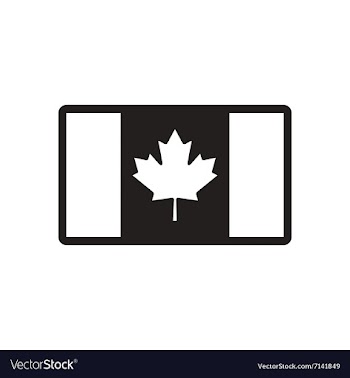 Stylish black and white icon Canadian flag vector image