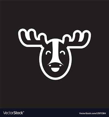 Stylish black and white icon canadian moose vector image