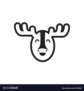 Stylish black and white icon Canadian moose vector image