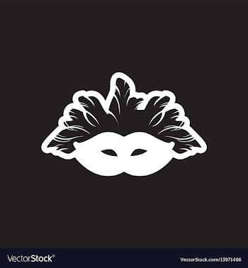 Stylish black and white icon carnival mask vector image