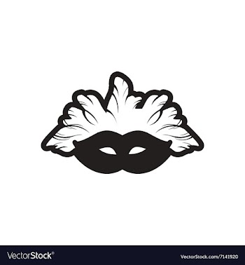 Stylish black and white icon Carnival mask vector image