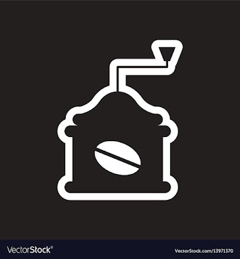 Stylish black and white icon coffee grinder vector image