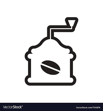 Stylish black and white icon coffee grinder vector image