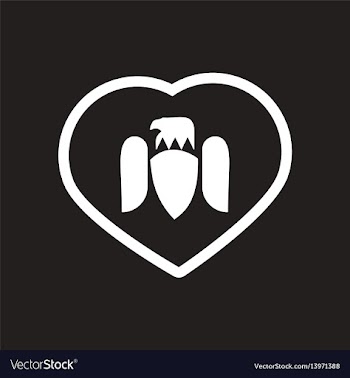 Stylish black and white icon eagle logo vector image