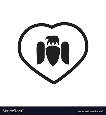 Stylish black and white icon Eagle logo vector image