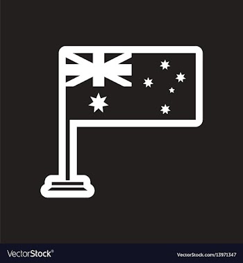 Stylish black and white icon flag of australia vector image