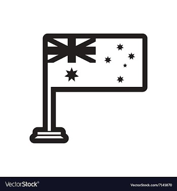 Stylish black and white icon flag of Australia vector image