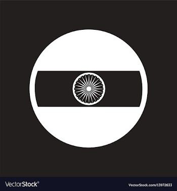Stylish black and white icon flag of india vector image