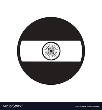Stylish black and white icon flag of India vector image