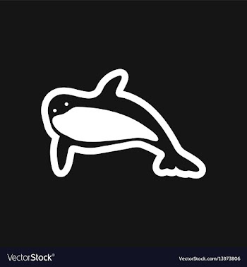 Stylish black and white icon great whale vector image