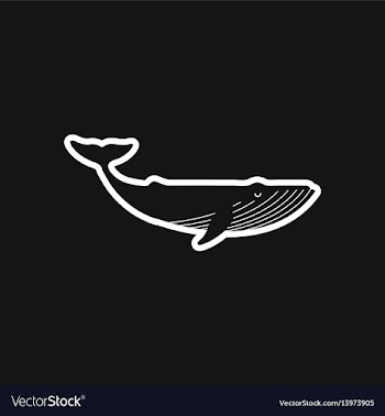 Stylish black and white icon great whale vector image