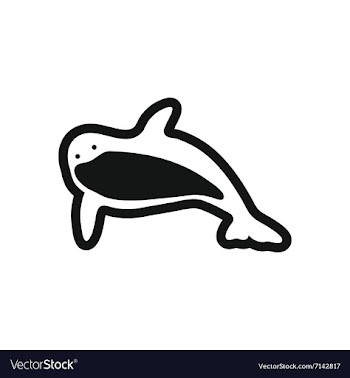 Stylish black and white icon great whale vector image