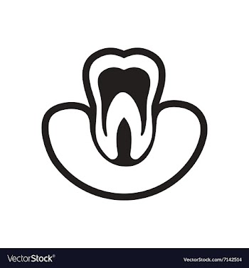 Stylish black and white icon healthy tooth vector image