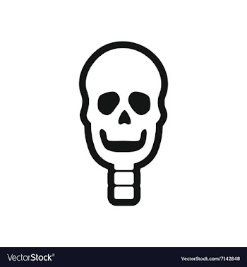 Stylish black and white icon human skull vector image