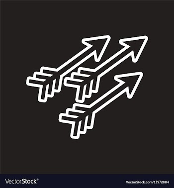 Stylish black and white icon indian arrows vector image