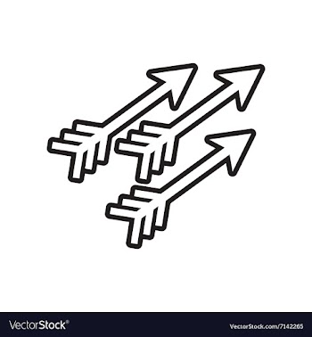 Stylish black and white icon Indian arrows vector image