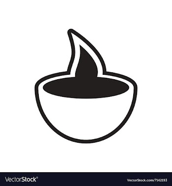 Stylish black and white icon Indian candle vector image