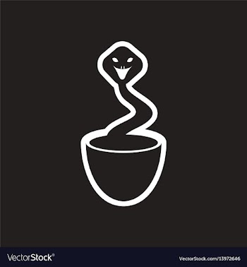 Stylish black and white icon indian cobra vector image