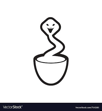 Stylish black and white icon Indian cobra vector image