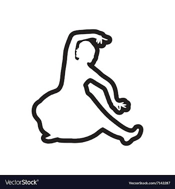 Stylish black and white icon Indian dancer vector image