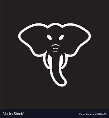 Stylish black and white icon indian elephant vector image
