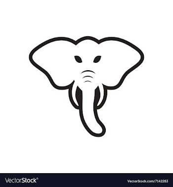 Stylish black and white icon Indian elephant vector image