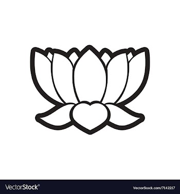 Stylish black and white icon Indian lotus vector image