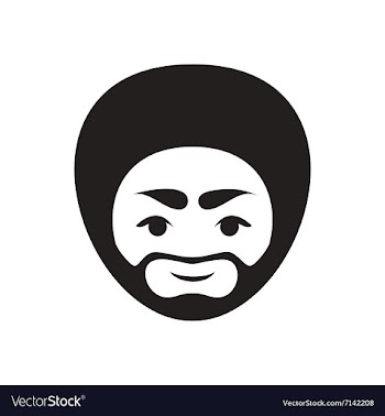 Stylish black and white icon Indian man vector image
