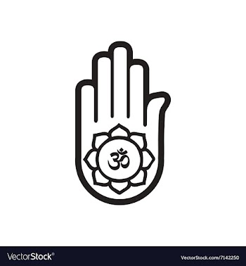 Stylish black and white icon Indian om sign on vector image