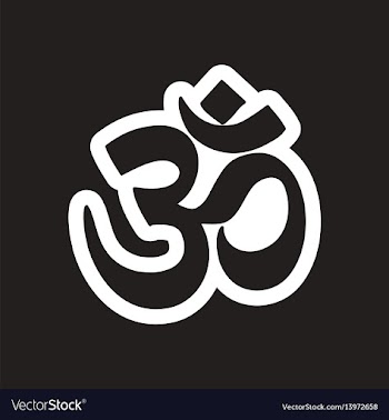 Stylish black and white icon indian om sign vector image