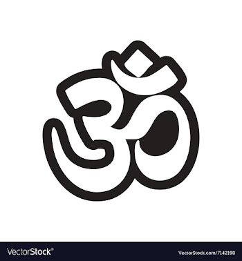 Stylish black and white icon Indian om sign vector image